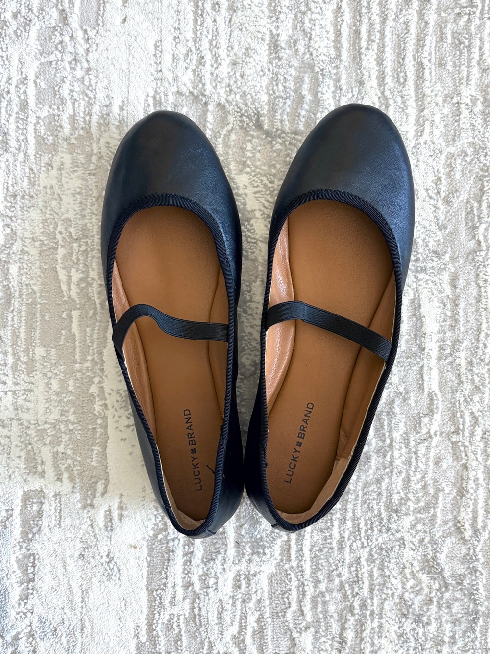 Lucky Brand Black Mary Jane Flats with Elastic Strap